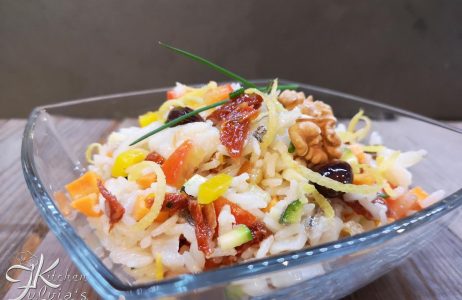 Insalata di riso Thai con verdure e baccalà la ricetta